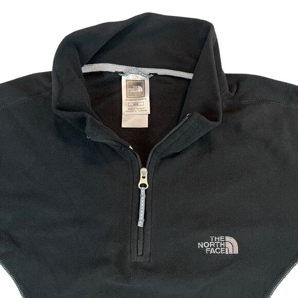 The North Face TKA 100 Pullover Women's M Black & Gray Fleece 1/4 Zip Mock Neck - Picture 4 of 16
